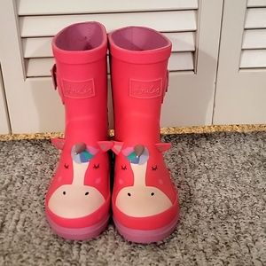 Joules unicorn rainboots size 9